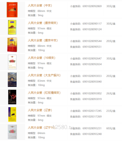 人民大会堂细支香烟价格一览 - 1 - www.680860.com微商资讯网